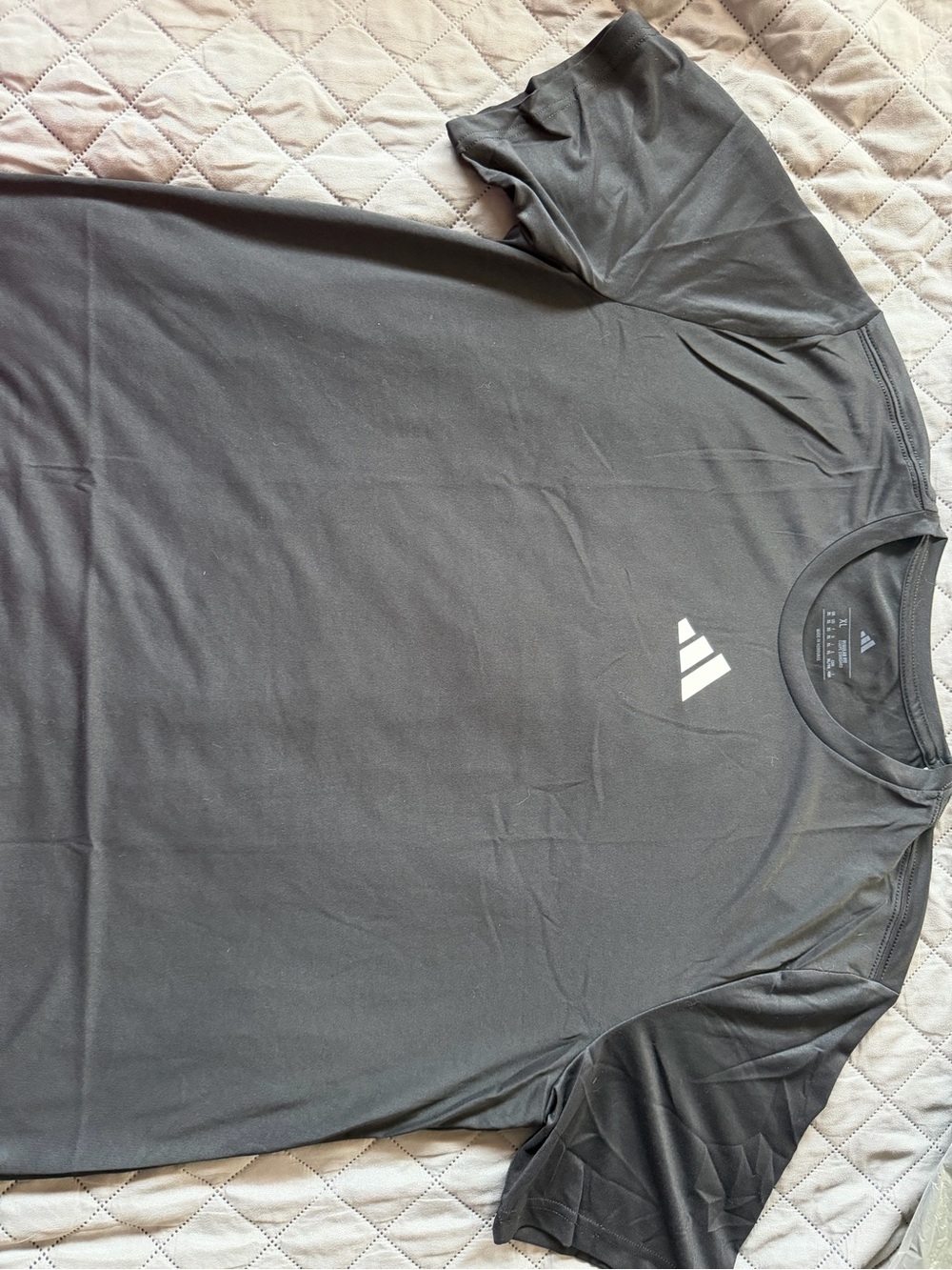 adidas Men’s Black Athletic Tee with White Logo